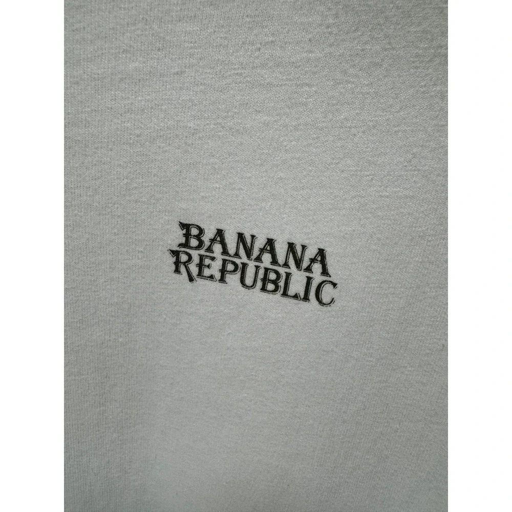 Banana Republic Long Sleeve T-Shirt Men Small White World Map Graphic Casual